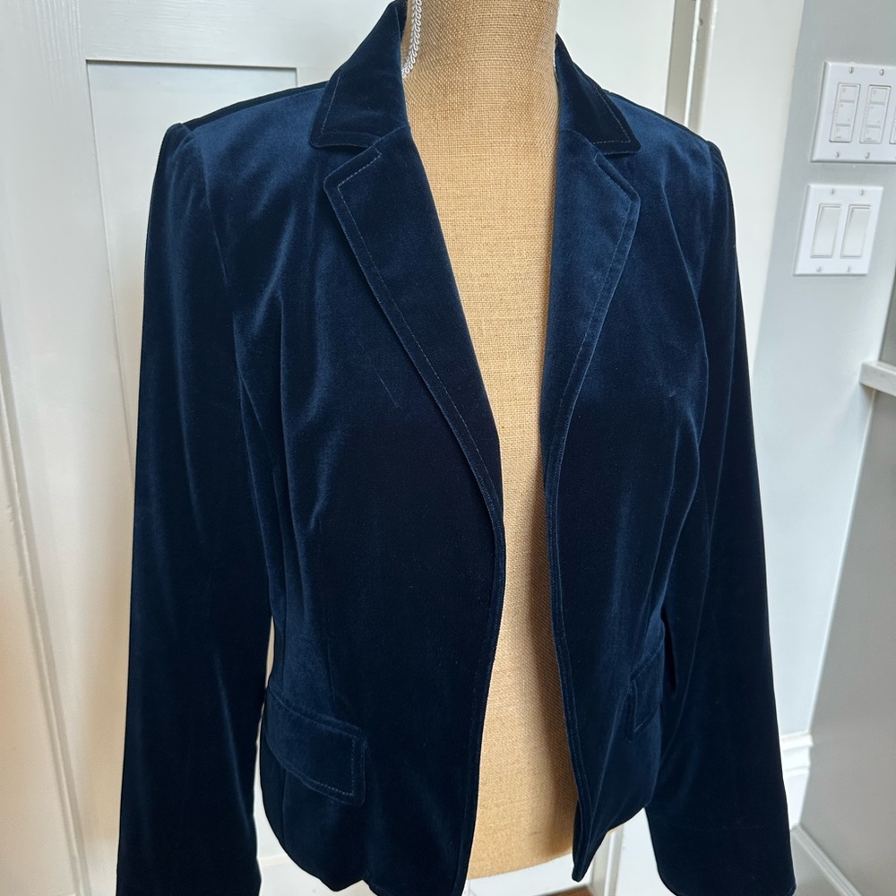 J. Crew Blue Tailored Blazer with Notched Lapels